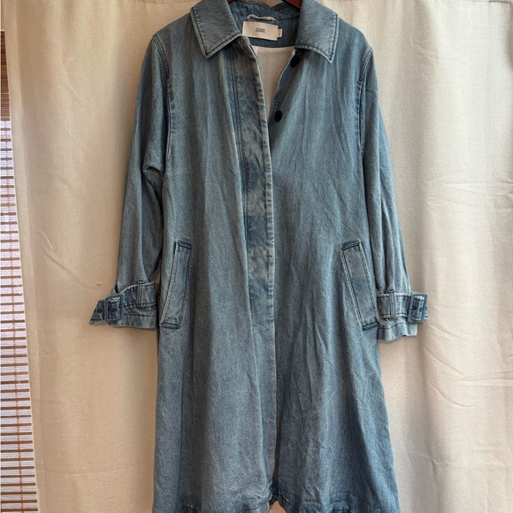 Closed Jackets & Blazers - Closed Light Blue Denim Trench Coat